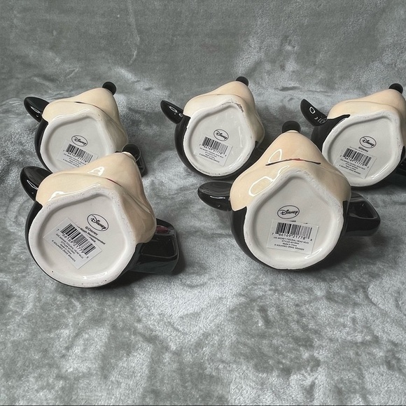 Disney Mickey Mouse & Minnie Mouse Figural Head Coffee Mugs Set of 5 - Picture 9 of 11